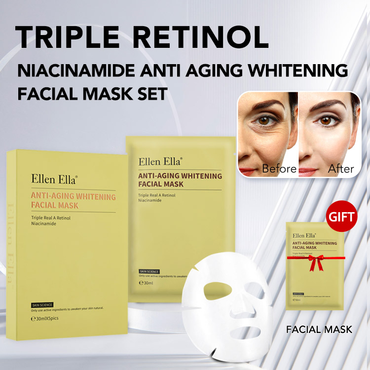 ELLEN ELLA Triple Retinol Niacinamide Anti Aging Whitening Facial Mask Set 5pcs